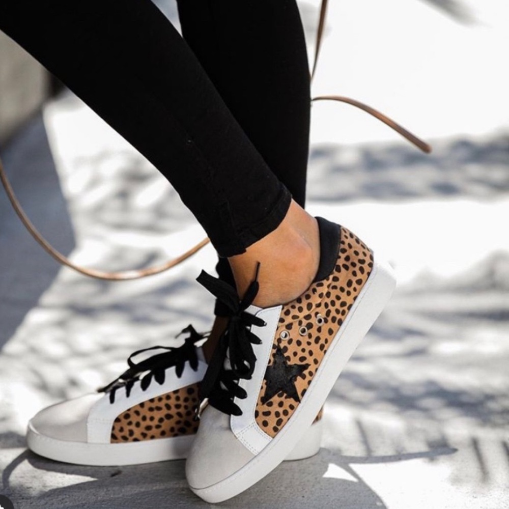 Faux Suade Cheetah Sneakers